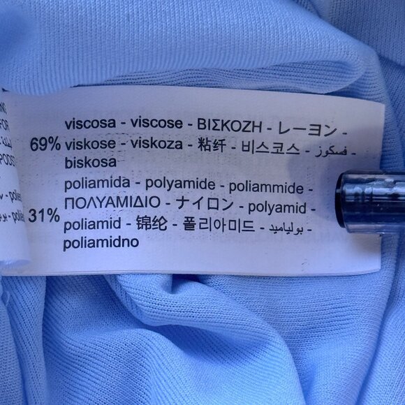 Zara Dress Womens L Blue Viscose Tiered Long Sleeve Mini - Picture 8 of 9